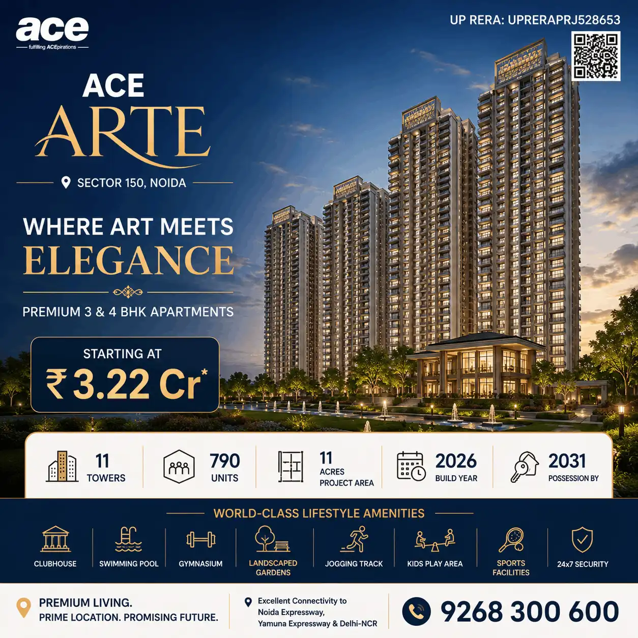 Call 9268 300 600 Why ACE Arte Sector 150 Noida is the Perfect Luxury Home Investment? ACE Arte