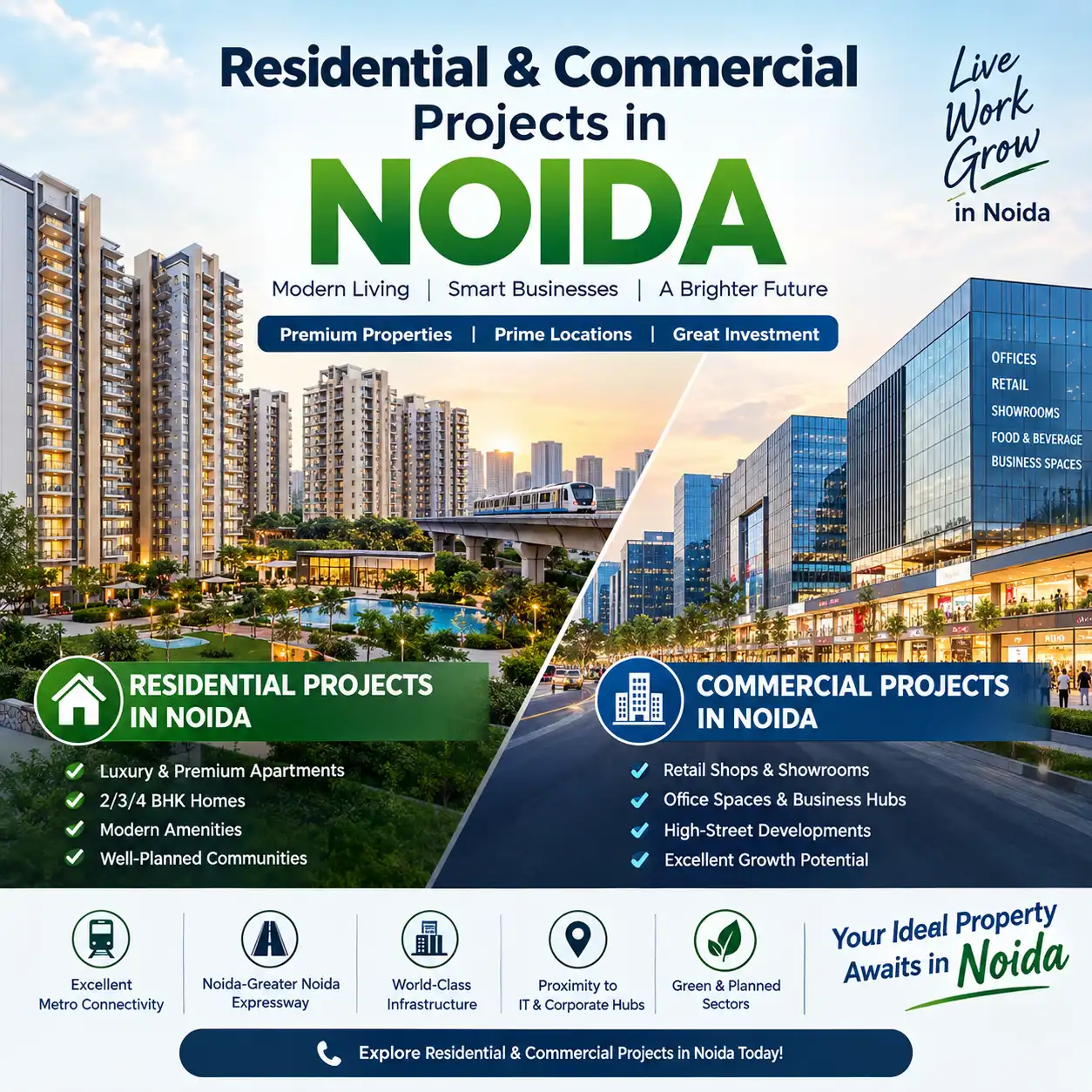 Residential and commercial projects noida