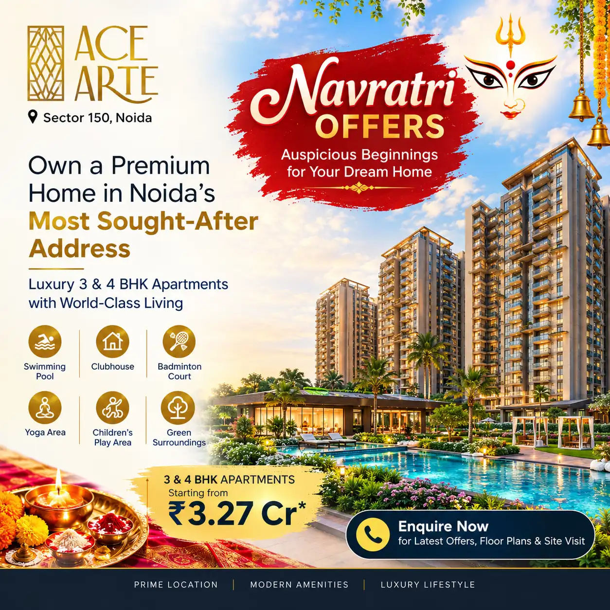 ACE Arte Navratri Offers: Celebrate the Festive Season with Luxury Homes in Sector 150, Noida Navratri Luxury Homes in Noida