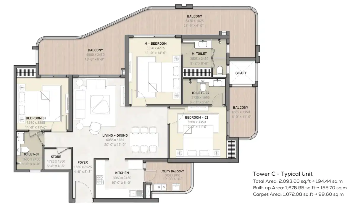 Arihant Seasons 3 BHK+3T+Store - 2093 Sq.Ft. Arihant Seasons 3 BHK+3T+Store - 2093 Sq.Ft.